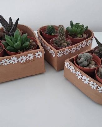 Tris vasi in terracotta cuore