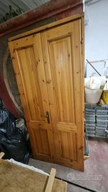 Porta Interna a Doppia Anta in Legno Massello con