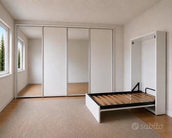 LETTO A SCOMPARSA SINGOLO + ARMADIO COORDINATO