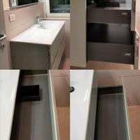 Mobile da Bagno Sospeso Colore Verde Menta