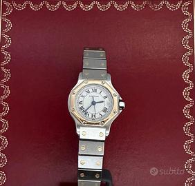 Cartier Santos Octagon 25 Acciaio e Oro 187903
