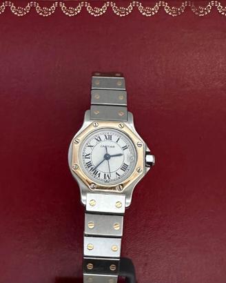 Cartier Santos Octagon 25 Acciaio e Oro 187903