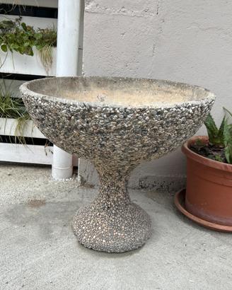 Vaso a colonna in cemento e pietra da esterno