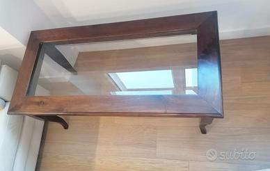 Tavolino da salotto noce e vetro