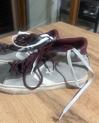 Converse unisex pelle grigio bordeaux n41