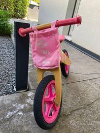 Bici in legno BRN kids colore legno e rosa