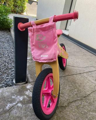 Bici in legno BRN kids colore legno e rosa