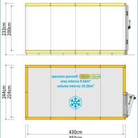 cella frigo TN o BT pre-montata 244X450cm