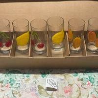 Set 6 bicchieri dipinti a mano