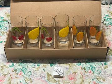 Set 6 bicchieri dipinti a mano