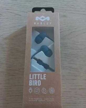 Cuffie auricolari blu con microfono. Nuove