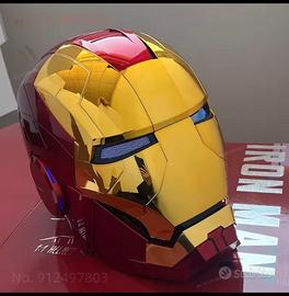 Iron man Casco oro controllo vocale Led