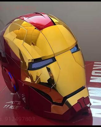 Iron man Casco oro controllo vocale Led