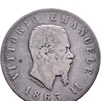 Moneta 2 Lire 1863 Napoli Valore