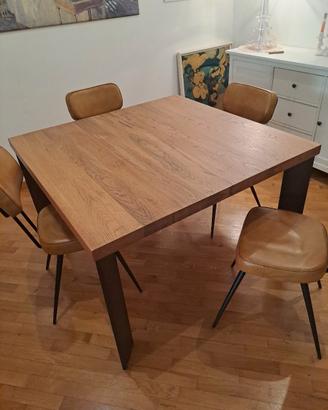 Tavolo legno massello 120x120 rovere