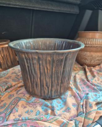 Vaso Vintage in Rame Lavorato Plissetato