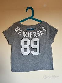 Felpa corta grigia OVS 9/10 anni a manica corta