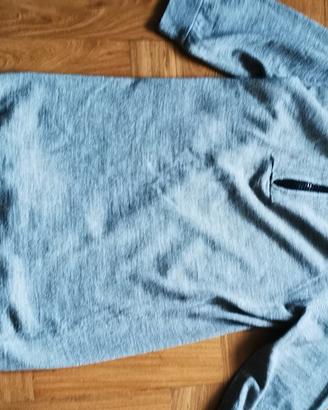 Maglione Half-Zip Grigio Melange