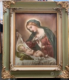 Quadro Vergine Maria e Gesu - antiquariato