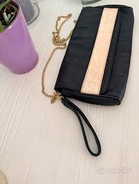 Borsa Floreiza nera e rosa glitter