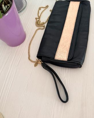 Borsa Floreiza nera e rosa glitter