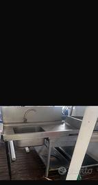 Tavolo di ingresso a destra industriale in acciaio