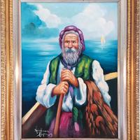 Dipinto Ritratto di pescatore 50x70 quadro Capone