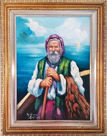 Dipinto Ritratto di pescatore 50x70 quadro Capone