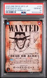 ONE PIECE JPN WANTED ALT ART PORTGAS D. ACE PSA 10