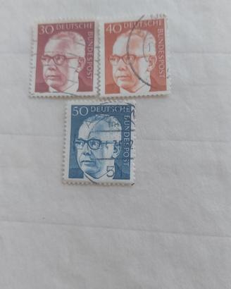 tris francobolli tedeschi 