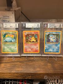 Charizard trio set base ITA 1st prima edizione BGS