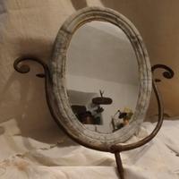 specchio basculante da toilette in marmo e ferro 