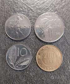 10, 50, 100 Fao, 200 Lire 1979 Italia