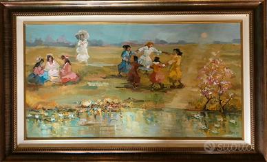 Grande quadro olio su tela
