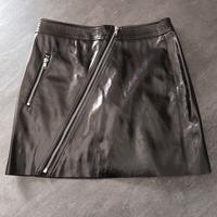 Gonna nera effetto pelle 