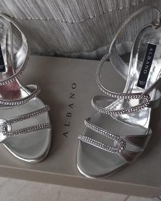 Scarpe eleganti donna con scatola, Sandali argento
