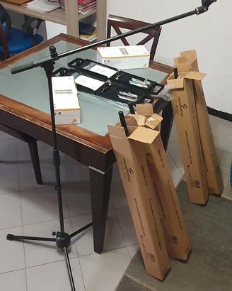 4 Microfoni Behringer C2 a condensatore e 3 aste