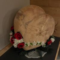 Cuore in legno 45x45x18cm
