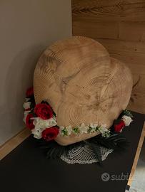 Cuore in legno 45x45x18cm