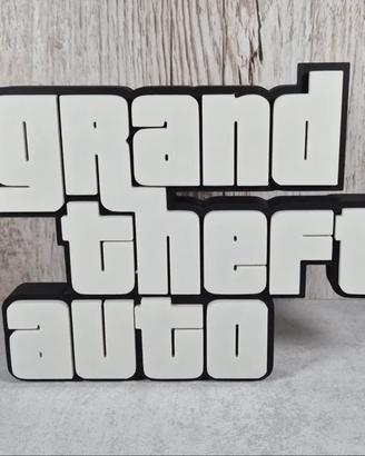 Insegna Logo GTA Grand Theft Auto 3D Gaming Desk