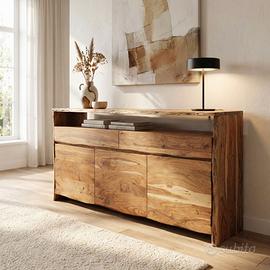 Madia Legno Massiccio Acacia Industriale 190x45cm