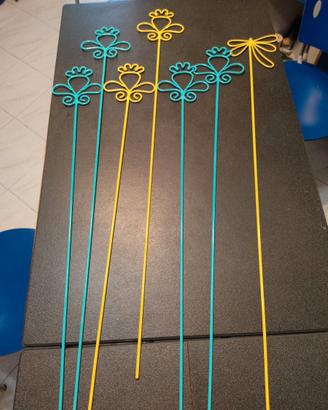 Fiori in ferro lavorato verniciato da arredo o est