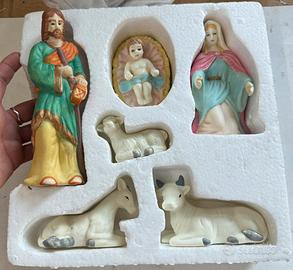 Presepe vintage porcellana anticata 6 pezzi