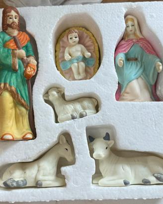Presepe vintage porcellana anticata 6 pezzi