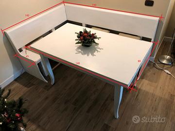 Tavolo allungabile Chabby Chic e giropanca