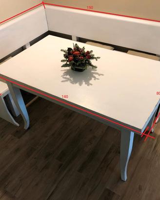 Tavolo allungabile Chabby Chic e giropanca