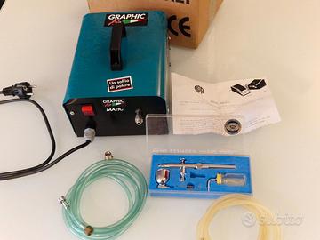 Aerografo Olympos HP-23BC con compressore APA