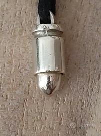 Collana argento 925 bossolo proiettile inerte