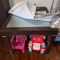 Mobile sala 290 cm e tavolo legno cristallo 100 cm