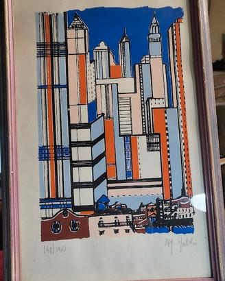 Alfredo Fabbri serigrafia a colori.